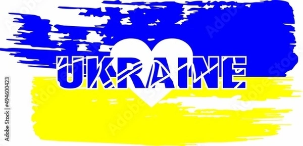 Fototapeta Calls to stop the war in Ukraine. The armed conflict in Ukraine must stop. Save Ukraine from Russia. Vector design isolated on a white background.