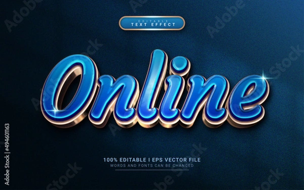 Obraz glossy online 3d style text effect