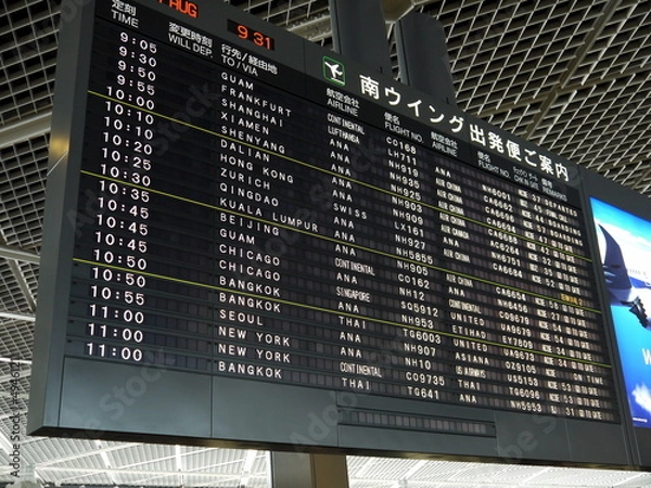 Fototapeta flight schedule