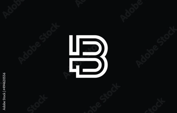 Fototapeta Modern and unique letter B initials logo design