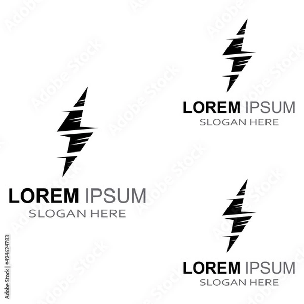 Obraz electric lightning logo, using modern vector illustration design concept.