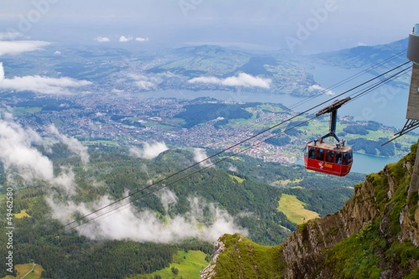 Obraz téléphérique du mont Pilate
