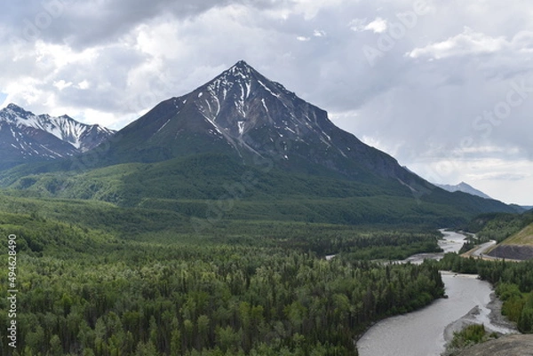 Fototapeta Mountain and river