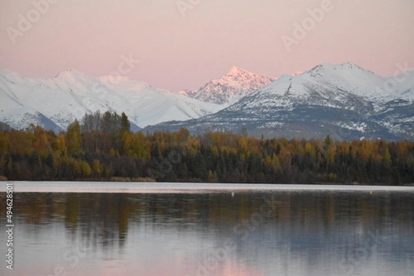 Obraz Fall lake and mountains