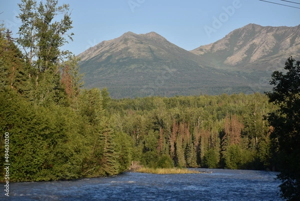 Fototapeta Mountains and river