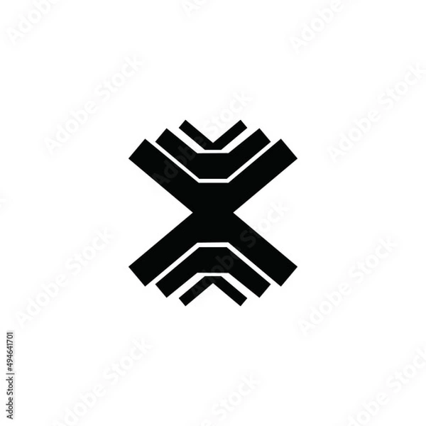 Fototapeta x icon with additional variation on white background