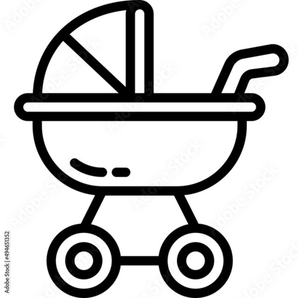 Fototapeta stroller line icon