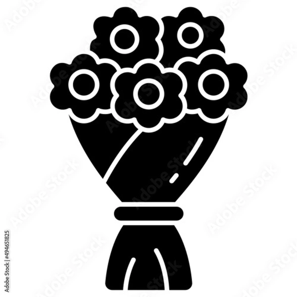 Fototapeta bouquet solid icon