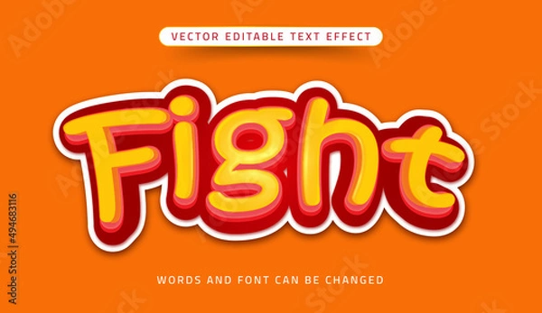Fototapeta Fight 3d comic and cartoon style editable text effect