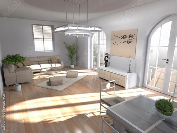 Fototapeta Modern eingerichtetes Wohnzimmer