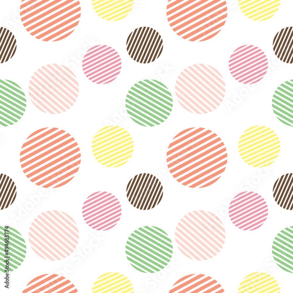 Fototapeta Colorful Geometric Circle Line Pattern Background. Vector