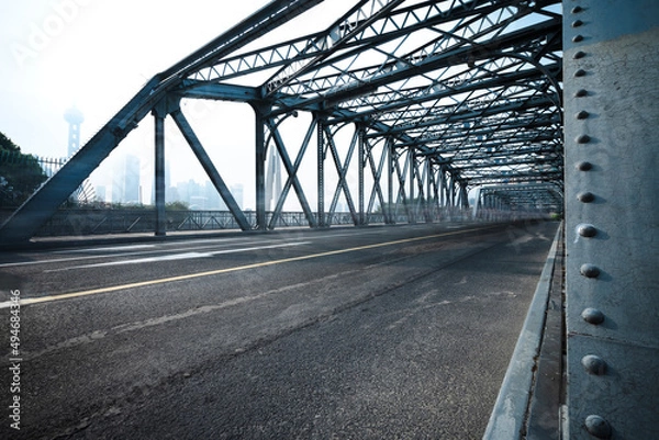 Obraz The famous road bridge in Shanghai - Wai Bai Du Bridge