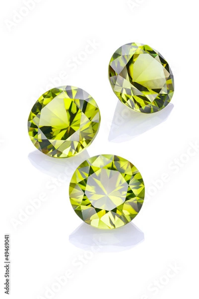 Obraz Three chrysolite on the white