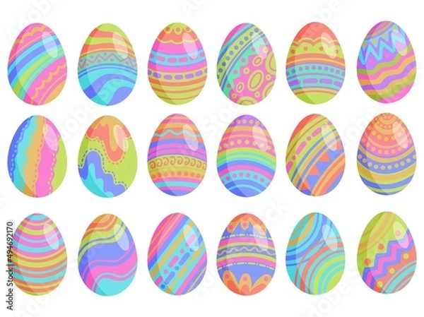 Fototapeta Set of Easter eggs Illustration. Easter eggs for spring Easter holiday