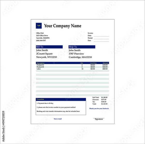 Fototapeta Company look professional using Invoice template