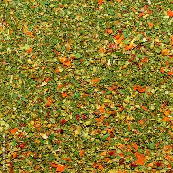 Obraz Photo of closeup texture of orange spice for garnish dishes and other food, background
