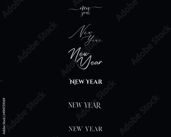 Obraz Newyear in the 7 different creative lettering style
