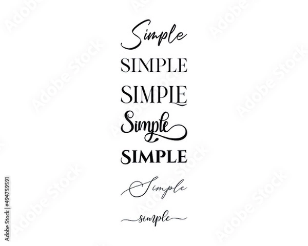 Obraz simple in the 7 different creative lettering style
