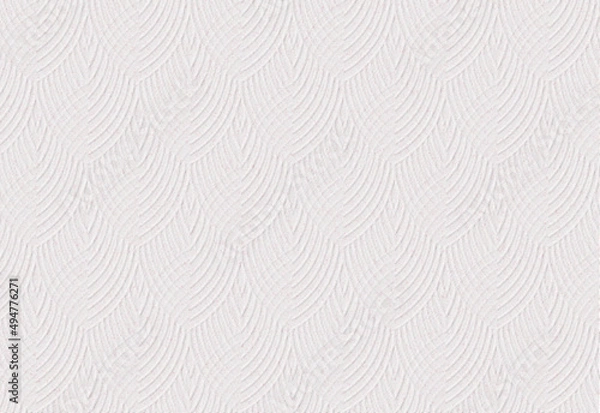 Obraz Tekstura monochromatyczna w kolorze jasnego beżu z motywem geometrycznym, efekt tłoczonego papieru. Grafika cyfrowa przeznaczona do druku na tkaninie, papierze ozdobnym, płytkach ceramicznych, tapecie