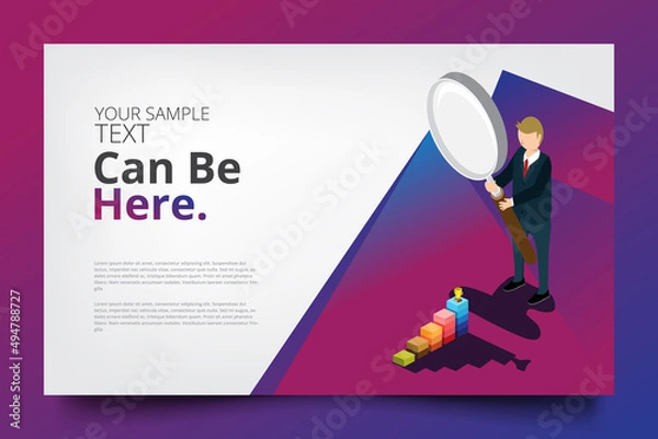 Obraz business success profit with isometric concept
