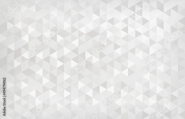 Fototapeta Light triangular wallpaper abstract background white grey triangles mosaic pattern. Abstract crystallic texture.