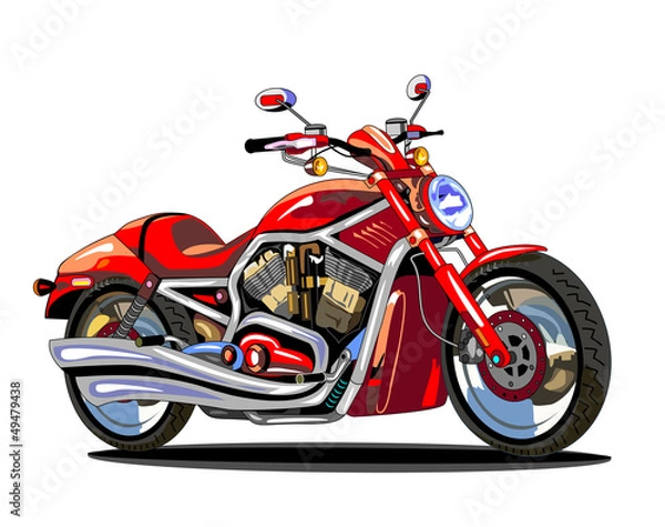 Obraz realistic red motorcycle