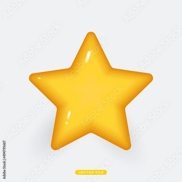 Fototapeta Star 3D Realistic Weather Icon Isolated Vector Illustration. Realistic 3D icon design