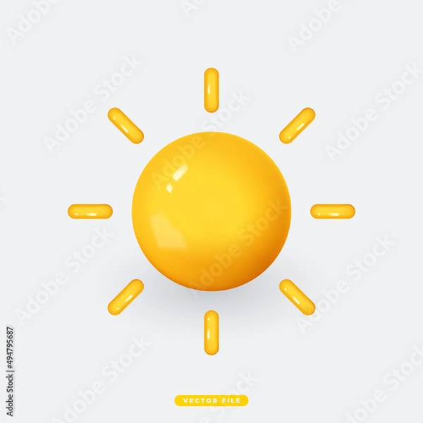 Fototapeta Cloud with Rain 3D Realistic Weather Icon Isolated Vector Illustration. Realistic 3D icon design