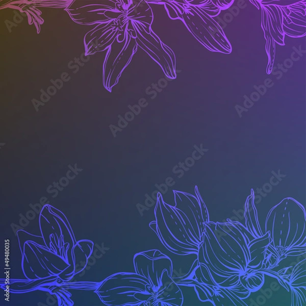 Obraz background with hand drawn flowers