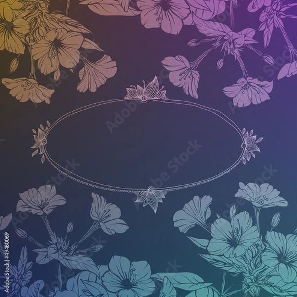 Obraz frame with hand drawn flowers