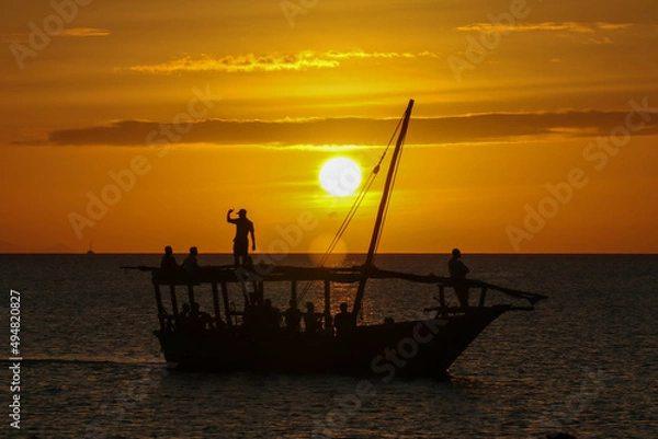 Obraz boat at sunset