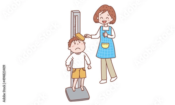 Obraz 身長を測る保育士さん