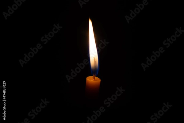 Fototapeta Candles lit at night, using candles when there is no electricity