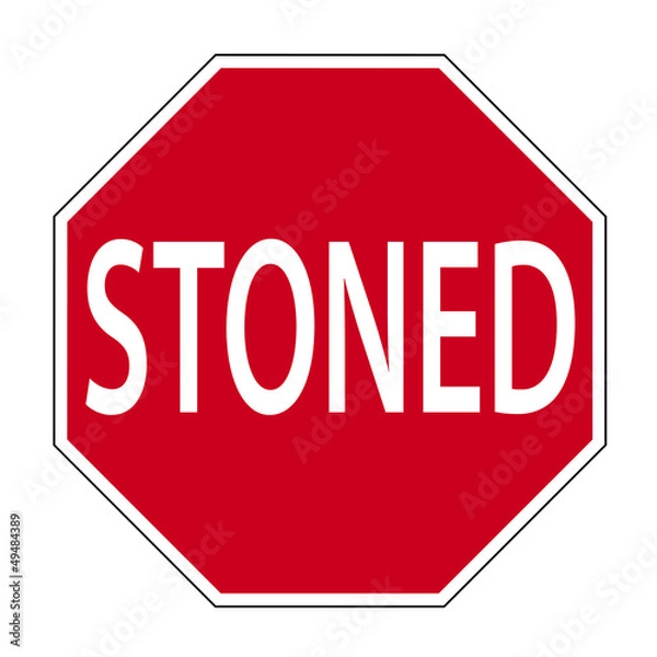 Obraz Scherz-Verkehrszeichen "STONED"