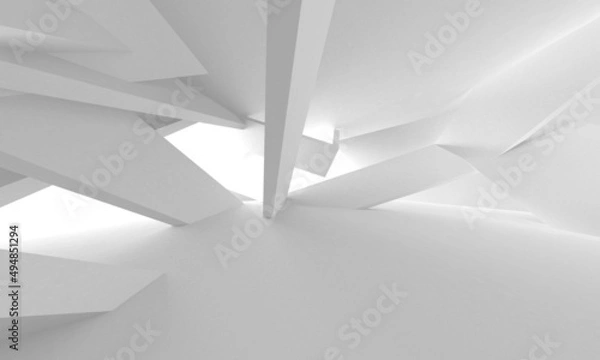 Fototapeta Illuminated corridor interior design. Empty Room Interior Background