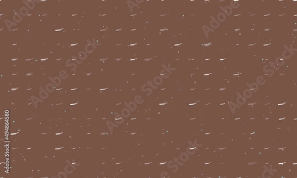 Fototapeta Seamless background pattern of evenly spaced white pan symbols of different sizes and opacity. Vector illustration on brown background with stars