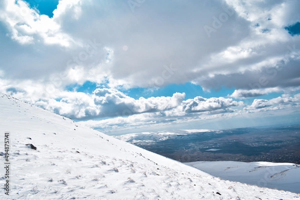 Fototapeta snow covered mountains