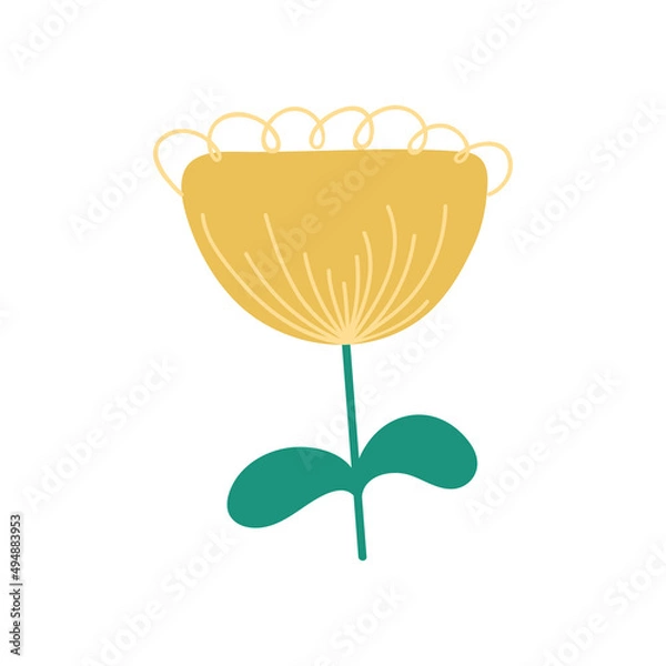 Obraz Decorative floral vector. Cute delicate childish summer print.