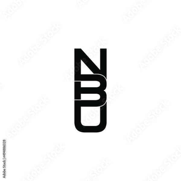 Obraz nbu letter original monogram logo design