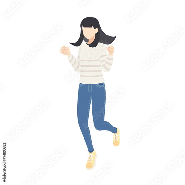 Obraz 飛び上がって喜ぶ女性