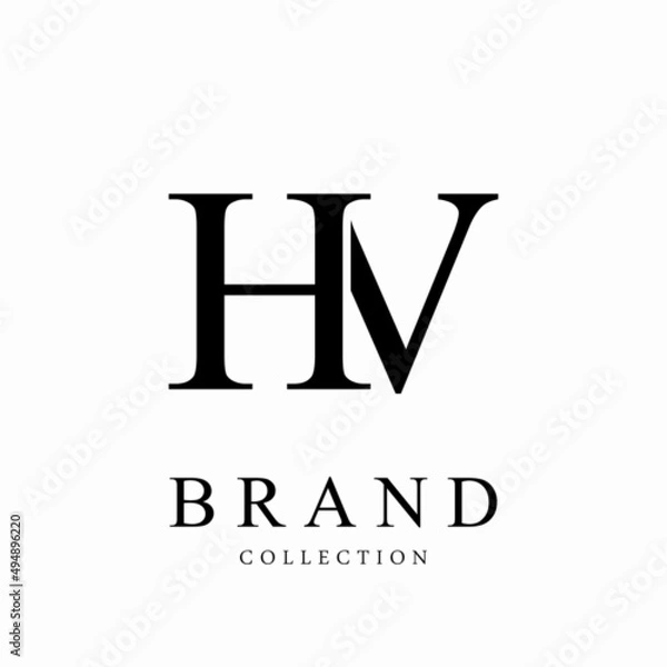 Obraz Letter HV vector logo design symbol  icon emblem
