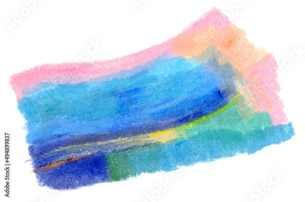 Obraz 爽やかな波や夏をイメージしたクレヨン画のビジュアル背景素材