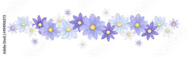 Obraz パステルカラーの花　水彩イラストフレーム