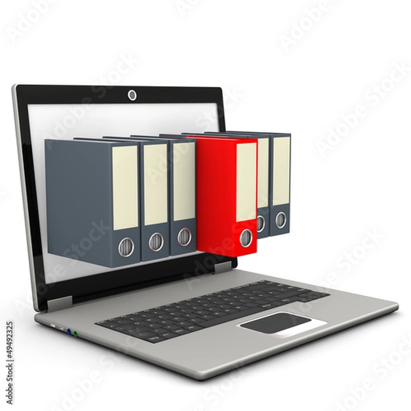 Fototapeta Notebook Seven Folders Red Folder