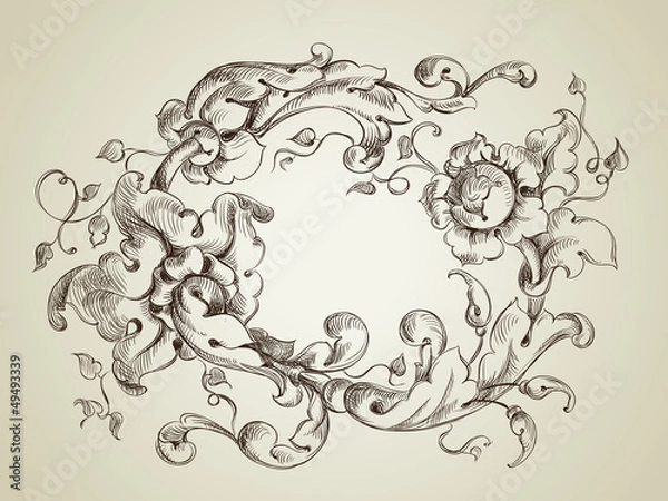 Obraz victorian ornament frame