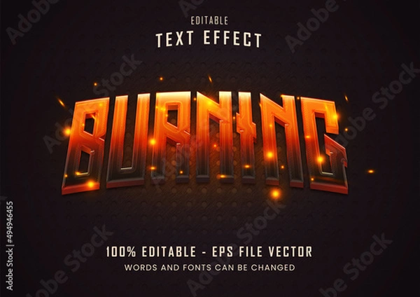 Obraz Fire editable text effect Premium Vector