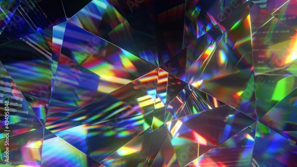 Obraz Diamond facets abstract diffraction background 3D render