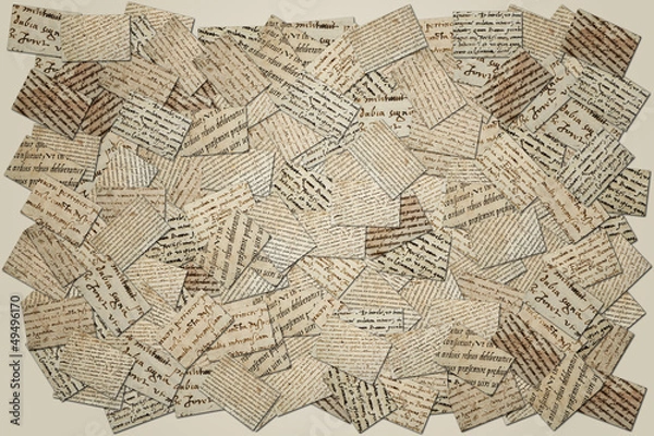 Obraz collage with manuscript images