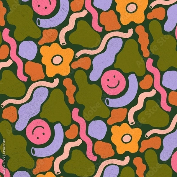 Obraz Wavy Smiley Face Pattern