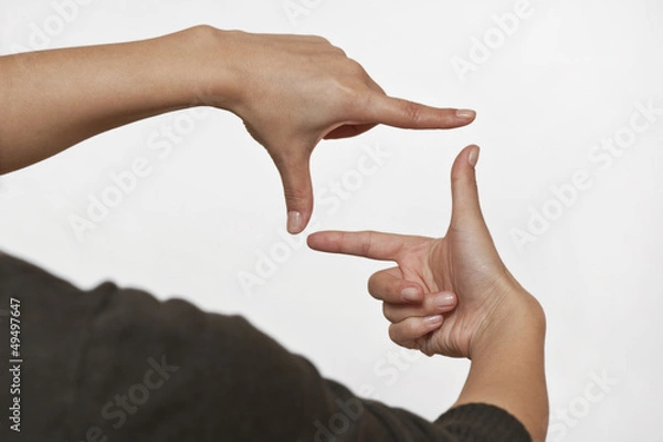 Obraz hand symbol that means frame on white background